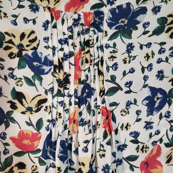 Chelsea & Theodore Woman's Sleeveless Button Up Top Size XL White w/Floral - Picture 6 of 6